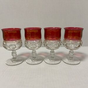 Vintage Kins Crown by Tiffin 8oz Goblets